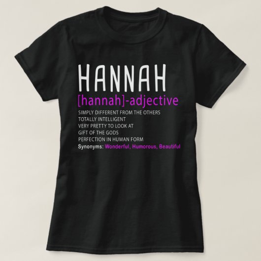 オーダーメイド 名前入り 説明文 ハンナ プレミアム Tシャツ (デザイン正面)