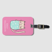 オーダーメイド 名前 かわいい猫のイラスト ラゲッジタグ (正面横)