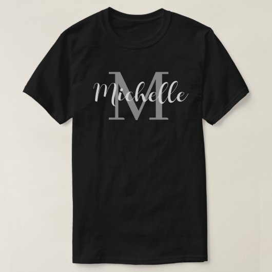 オーダーメイド 名前＆イニシャル スターバースト柄 Tシャツ (デザイン正面)