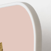 オーダーメイド 名前 ゴールド箔 バラ ピンク くすみ Letter C ピックルボールラケット (左詳細)