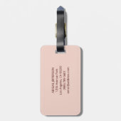 オーダーメイド 名前 ゴールド箔 バラ ピンク イニシャル A ラゲッジタグ (裏面縦)
