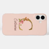 オーダーメイド 名前 ゴールド箔 バラ ピンク レター C Case-Mate iPhoneケース (裏面 (横))