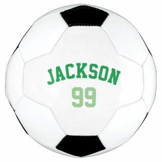 オーダーメイド 名前 ナンバー シンプル グリーン サッカーボール