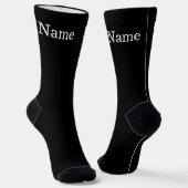 オーダーメイド 名前 ブラック ソックス (傾斜あり)