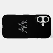 オーダーメイド 名前 モノグラム ブラック グレー Case-Mate iPhoneケース (裏面 (横))