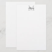 オーダーメイド 名前 モノグラム ロゴ 文房具 紙 便箋 (正面/裏面)