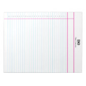 オーダーメイド 名前 モノグラム 番号付きリスト ノートパッド (正面)