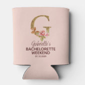 オーダーメイド 名前 レター G ゴールド ブラッシュ ピンク ローズ 缶クーラー (裏面)