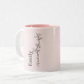 オーダーメイド 名前 桜 3月 誕生花 ツートーンマグカップ (正面左)