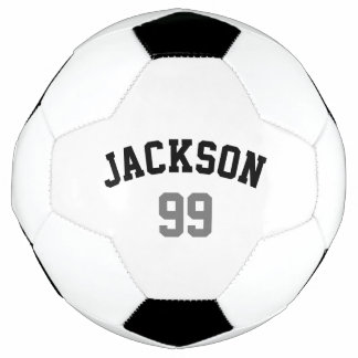 オーダーメイド 名前 番号 モダン ブラック グレー サッカーボール