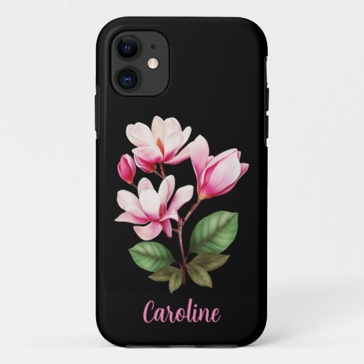 オーダーメイド 名前 花 フラワー デザイン Case-Mate iPhoneケース (裏面)