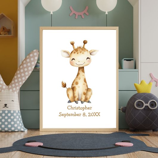 オーダーメイド 名前 誕生日 キリン 新生児 ポスター