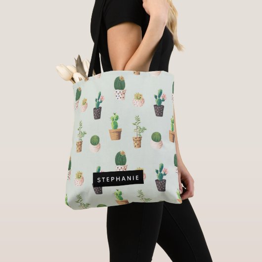 オーダーメイド 多肉植物 サボテン 寄せ植え トートバッグ (クローズアップ)