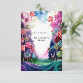 オーダーメイド 夢のような キャンディランド 誕生日 サンキューカード (スタンド正面)