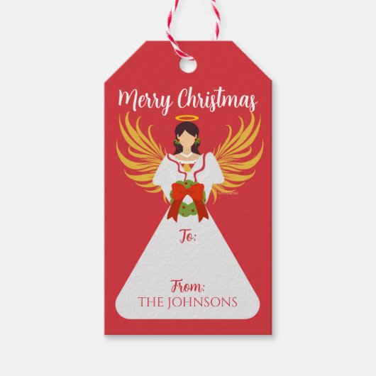 オーダーメイド 天使のクリスマスリース ギフトタグ (正面)