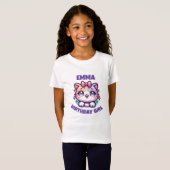 オーダーメイド 女の子 かわいい子猫 誕生日Tシャツ Tシャツ (正面フル)