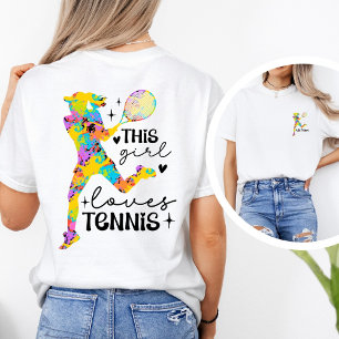 オーダーメイド 女子テニスチーム アクショングラフィックTシャツ Tシャツ