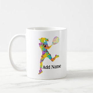 オーダーメイド 女子テニス両面プリントマグカップ ギフト コーヒーマグカップ