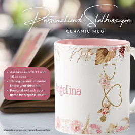 オーダーメイド 女性用 ステートスコープ 陶器マグ ツートーンマグカップ