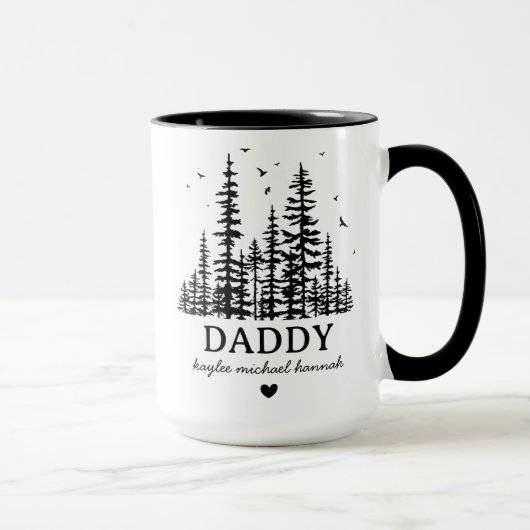 オーダーメイド 子供の名前入り 父の日 ギフト 木 Daddy Dad マグカップ (右)