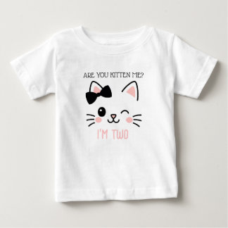 オーダーメイド 子猫の誕生日Tシャツ 子供用 ベビーTシャツ