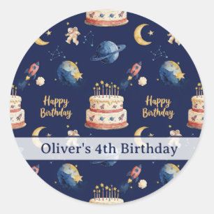 オーダーメイド 宇宙冒険 子供の誕生日 ラウンドシール
