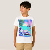 オーダーメイド 宇宙飛行士 ビーチ キッズTシャツ Tシャツ (正面フル)