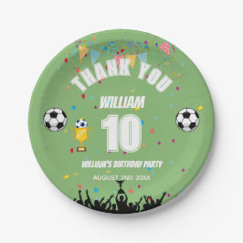 オーダーメイド 少年サッカー 誕生日パーティープレート ペーパープレート