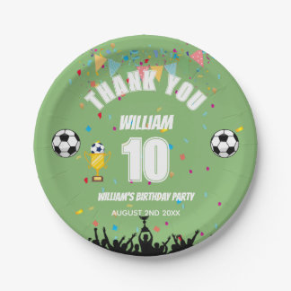 オーダーメイド 少年サッカー 誕生日パーティープレート ペーパープレート