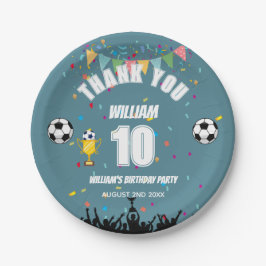 オーダーメイド 少年サッカー 誕生日パーティープレート ペーパープレート