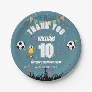オーダーメイド 少年サッカー 誕生日パーティープレート ペーパープレート