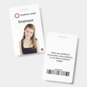 オーダーメイド 従業員 写真 ロゴ バーコード 名刺バッジ バッジ (正面＆裏面)