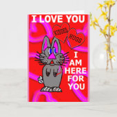 オーダーメイド 愛してる ピンクリボン 乳がん カード (黄色い花)