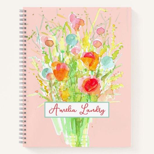 オーダーメイド 感謝 ジャーナル 花束 ピンク (正面)