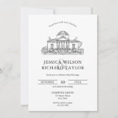 オーダーメイド 手描き会場イラスト ウェディング 招待状 (正面)