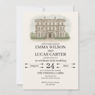 オーダーメイド 手描き会場イラスト 結婚式招待状 招待状