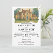 オーダーメイド 手描き会場イラスト 結婚式招待状 招待状 (スタンド正面)