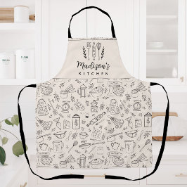 オーダーメイド 手描き キッチン 調理器具 エプロン