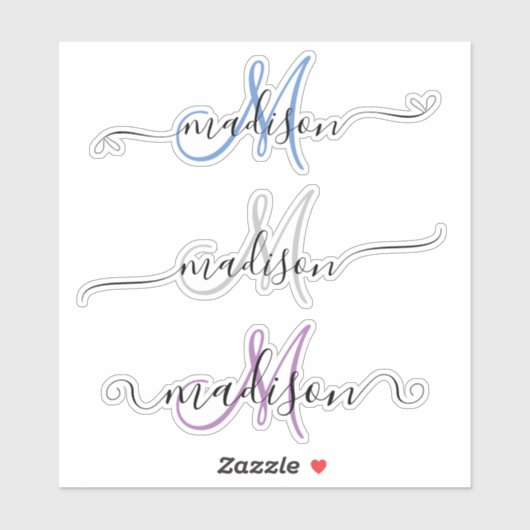 オーダーメイド 手書き名前 モノグラム カリグラフィー シール (シート)