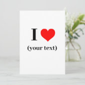 オーダーメイド 招待状 I heart (あなたのテキスト) (スタンド正面)