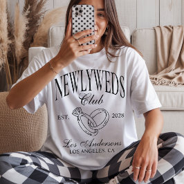 オーダーメイド 新婚夫婦Tシャツ、ミスター＆ミセス ハネムーンティー Tシャツ