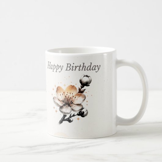 オーダーメイド 桜の誕生日お祝いマグカップ コーヒーマグカップ (右)