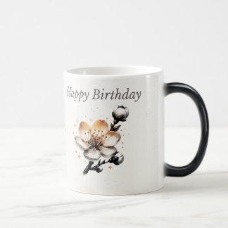 オーダーメイド 桜の誕生日お祝いマグカップ モーフィングマグカップ