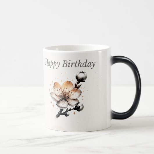 オーダーメイド 桜の誕生日お祝いマグカップ モーフィングマグカップ (右)