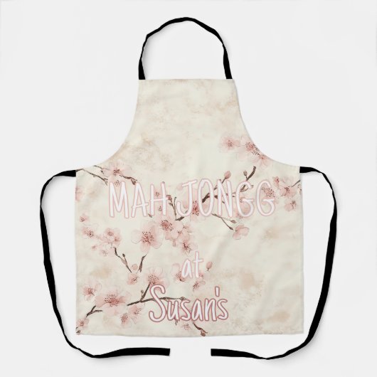 オーダーメイド 桜 シノワズリ 麻雀デザイン エプロン (正面)
