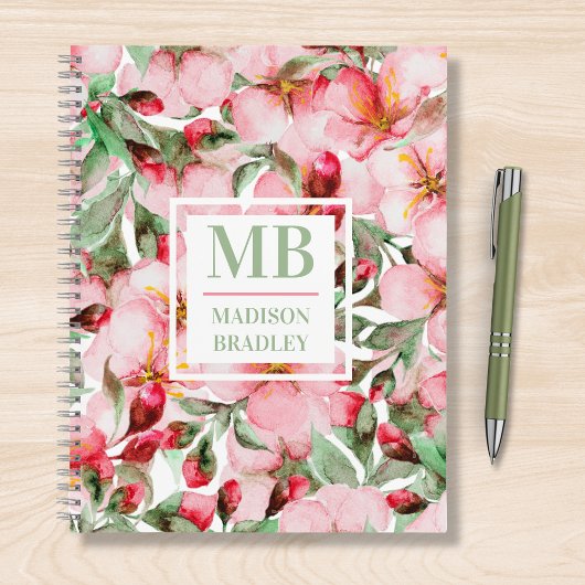 オーダーメイド 桜 モノグラム 名前入り ノートブック