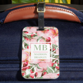 オーダーメイド 桜 モノグラム 名前 ラゲッジタグ