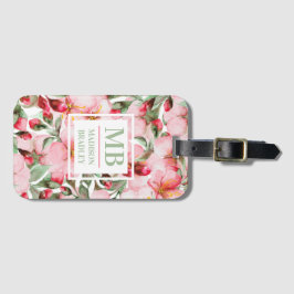 オーダーメイド 桜 モノグラム 名前 ラゲッジタグ