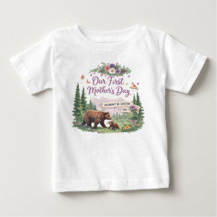 オーダーメイド 森の世界 初めての母の日 赤ちゃんTシャツ ベビーTシャツ