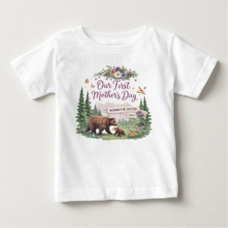オーダーメイド 森の世界 初めての母の日 赤ちゃんTシャツ ベビーTシャツ